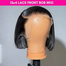 200% Straight Lace Front Wigs Human Hair 13x4 Bob Wig Remy Brazilian Human Hair Wig For Women With Pre Plucked Hairline Natural Color Comfortable Basics Style Wig Music Festival Christmas Day Cosplay For Women - SNatural - Xem 1