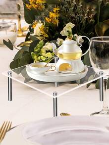 1个方形亚克力展示架，蛋糕桌面展示架，杯子展示架，多层组合展示架，可拆卸易携，装饰配件 - 彩色 - 查看 9