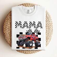 Women T-Shirt Print Monster Truck Mama T Shirt Jam Family Birthday Party Boy New Mom Baby Shower - trắng - Xem 3
