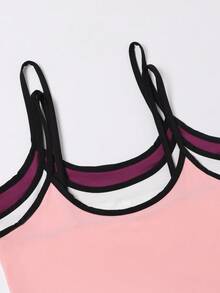 3pcs/Set Women's Spaghetti Strap Nightgown, Polyester Knit Fabric, Fashionable Thin Nightdress Sleepwear, Spring/Summer - Multicolor - View 4