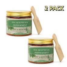 Lavender &  Eucalyptus Peppermint Bath Salts For Women Relaxing | Aromatherapy Himalayan Pink Salt Bath Soak Duo | Real Flower Petals For Relaxing Mineral Baths | 2-Pack (14.1 Oz) - Eucalyptus Mint *2 - View 7