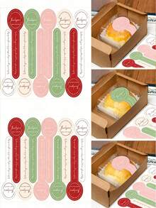100pcs Thank You Long Seal Stickers, Pudding Bottle Stickers, Baking Box Label Stickers, Baking, Handicrafts - Suitable For Baking And Baking Enthusiasts! - Multicolor - View 1