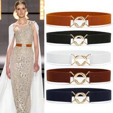 Women's Black & Golden Buckle Elastic Waist Belt, Gothic Style Elastic Cinch Belt For Dress, Shirt, Casual Wear Halloween Summer, School Fall, Autumn, Halloween - D - View 2