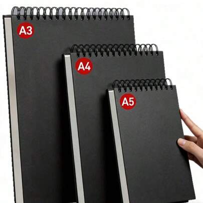 Sketch Coil Notebook, Hand-Drawn Sketchbook, Art Student Painting Paper, A3/A4/A5 Thickened Watercolor Sketchpad, Suitable For Office Memo, Art Student Sketch, Learning Supplies