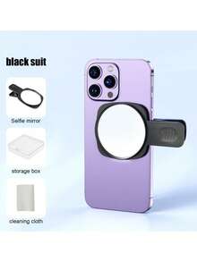 Shockproof Mirror Element Push-Pull Bracket Universal Rear Camera Selfie Mirror Clip For Smartphones, Large Mirror Surface Suitable For Group Photos, Travel, Vlogging, High-Definition Reflective Rear Selfie, Comes With Storage Case, Ideal Selfie Tool For Travel And Gatherings Spring Party - Multicolor - View 6