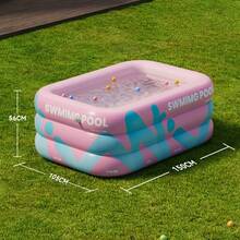 Piscina inflable plegable de PVC resistente - Ideal para fiestas al aire libre, fácil de almacenar, regalo de Navidad perfecto - A - Ver 9