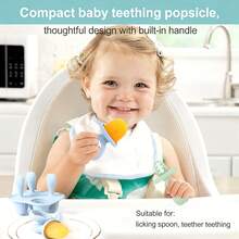 1pc Baby Teething Ice Pop Mold, Silicone Popsicle Maker For Homemade Ice Cream & Ice Lollipops - Multicolor - View 3