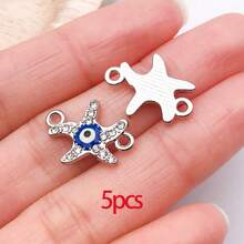 5/30 Peças Sortidas de Encantos de Animais Marinhos de Cristal e Strass, Tartaruga, Concha, Estrela-do-mar, Peixe, Pingentes Pendurados para Pulseiras, Colares, Brincos, Fabricação e Artesanato - Multicolorido - Visão 36