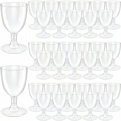 【数量】件 可重复使用的透明高脚杯，包括葡萄酒杯、香槟杯、马提尼杯、派对玻璃器皿，适用于活动、派对、婚礼、餐厅、庆典、水果杯、饮料杯