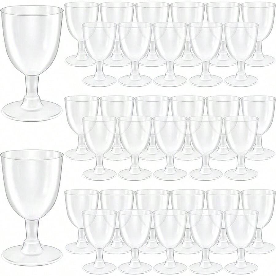 【数量】件 可重复使用的透明高脚杯，包括葡萄酒杯、香槟杯、马提尼杯、派对玻璃器皿，适用于活动、派对、婚礼、餐厅、庆典、水果杯、饮料杯