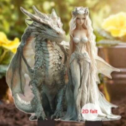 畅销2D亚克力仙女与龙户外花园庭院装饰，防水耐磨