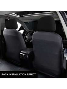 2pcs Car Headrest Covers, Black Leopard & Yellow Leopard Print, Fit For SUV & Sedan, Decorative Headrest Protector, Dust-Proof & Breathable - Multicolor - View 3