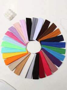 18pcs Elegant Bohemian Style Headbands, (No Duplicate Colors) Women's Colorful Elastic Sports Sweatbands, Yoga Running Hair Accessories, Knitted Headbands For Washing Face And Makeup - 彩色 - 查看 11