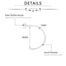 Clear Piercing Retainers Set Bioflex Clear Nose Lip Labret Stud Septum Hoop Eyebrow Tongue Belly Button Piercing Ear Earring Cartilage Plastic Industrial Retainer - Clear - View 3