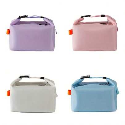 1个男女通用防漏保温午餐包 - 大容量可重复使用便当手提袋，适合工作、野餐和旅行等场合。采用加厚、加宽、加深设计，T型提手（可搭配午餐盒使用，非食品接触面）。