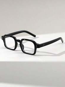 1 Pair Men's Square Studded Retro Street Style Flat Top Fashion Glasses, Versatile Daily Wear Accessory2026 - Trong sáng - Xem 10