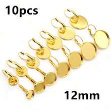 10pcs 6-25mm Inner Size Stainless Steel French Lever Earring Cabochon Blank Base Setting Tray DIY Ear Jewelry Making Bezel Accessories Findings - French Earrings - View 14