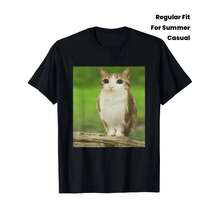 Men'S Funny Meowl Cat Owl Meme T-Shirt - Soft Black Short Sleeve Tee With Tabby Cat & Owl Design, Tabby Cat Face Graphic With Expressive Eyes, Regular Fit Casual Shirt For Summer Outfits, Daily Wear & Themed Events, Funny Animal Lover Apparel - 黑色 - 查看 1
