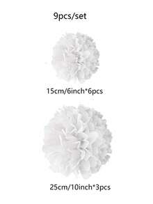 9 quả cầu giấy trang trí, giấy lụa trắng, thích hợp cho đám cưới, tiệc sinh nhật, tiệc cô dâu, tiệc độc thân, tiệc mừng em bé, Giáng sinh. - trắng - Xem 8