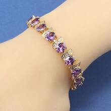 18K Gold Plated Cubic Zirconia Tennis Bracelet, Versatile Luxury Niche Design, Elegant Vintage Fashion Accessory For Women, Adjustable Length 18cm+3cm, Ideal Gift, Multiple Colors Available - Green - View 6