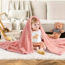 1pc Soft & Cozy Baby Fleece Blanket, Suitable For Girls & Boys, Fluffy Infant Stroller Wrap, Newborn Crib Bedding, Baby Shower Gift - Multicolor - View 4