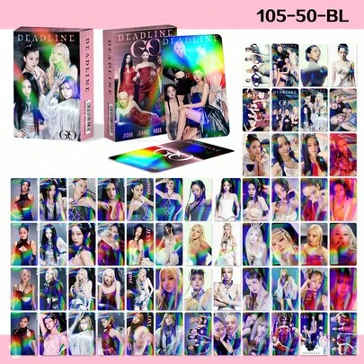 60pcs GO Photocards, Double-Sided Laser Holographic HD Print Waterproof Stickers, DIY Decor Gift For BLINK Fans (JENNIE, JISOO, LISA, ROSE), Multipurpose Practical High-Definition Double-Sided Portrait LOMO Collectible Cards, Can Be Kept Or Decorated, Thoughtful Gift For Fans And Friends
