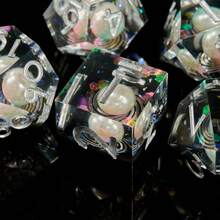 Galaxy Pearl Handmade Resin Dice Set, Suitable For Role-Playing Games, With Cosmic Glitter And Precise Edges - Multicolor - View 9
