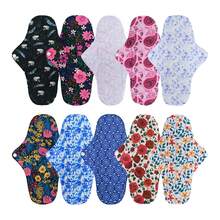 5-Piece AWJ Mesh Liner Cloth Sanitary Pads, Regular Flow Reusable Menstrual Pads/Mama Panty Liners - NSP-02-04-05-09-10-l - View 1