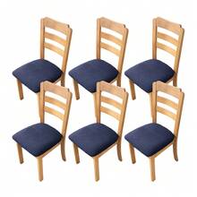 1/2/4/6 piezas Fundas de silla de felpa de maíz, fundas de asiento de silla a prueba de polvo adecuadas para sillas de comedor, fundas de silla extraíbles y lavables para cocina, comedor - Multicolor - Ver 54