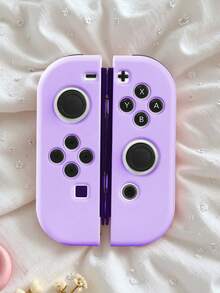 1pc Purple Soft TPU Protective Case For Nintendo Switch OLED & Standard Switch, No Need To Disassemble, Shockproof, Dustproof, DIY Graffiti, Elegant & Fresh Appearance, Ideal Gift Compatible With Switch Gamers - View 13
