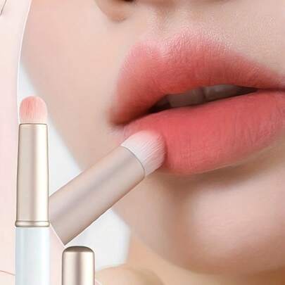 Cọ môi tròn có nắp đậy, chống lem son, cọ trang điểm chuyên nghiệp, cọ môi cầm tay chất lượng cao, cọ trang điểm giá cả phải chăng cho người mới bắt đầu, thích hợp làm quà tặng cho phụ nữ.