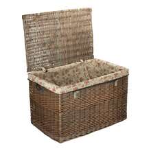 Red Hamper Large Antique Wash Wicker Storage Basket With Cotton Lining - Multicolor - View 5