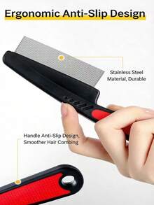 1pc Scalp Deep Cleaning Hair Brush, Compact Tooth Dandruff Brush To Remove Lice, Long Handled Beauty Brush, Cat Hair Removal Brush, Dog Hair Removal Tool, Multifunctional Comb - Multicolor - View 5