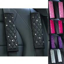Bọc dây an toàn ô tô bóng, miếng đệm dây an toàn ô tô, vỏ đệm dây an toàn, ống bọc dây an toàn ô tô hình kim cương, phù hợp với hầu hết các loại xe Sedan/Xe tải/SUV. - A - Xem 1