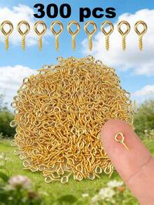 100/300/500/1000/2000pcs Multi-Color Mini Eye Needles, Eye Needles, Hooks, Eyelets, Threaded Metal Screws, Jewelry Pendant Connectors, DIY Jewelry Making Supplies, 10mm/0.39 Inch - Multicolor - View 16