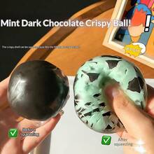 2026新款抹茶、黑巧克力、薄荷黑巧克力脆皮球手工挤压减压球 - 生日礼物、圣诞礼物、节日礼物、完美礼物 - 彩色 - 查看 5