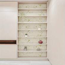 1卷田园藤蔓花卉防水可移除自粘壁纸，适用于宿舍、卧室、书桌、客厅家具翻新，易于安装，45厘米/100*300/500厘米 - 黃色 - 查看 10