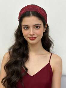 1条优雅蕾丝发带，女士发饰，适合节日、派对和日常佩戴，时尚发带 - 彩色 - 查看 2