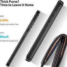 Funda de teléfono con soporte para tarjetas anti-caída de 2 en 1, compatible con Galaxy S26Ultra, S25Ultra, A37, A57, A56, A55, A17, S25 FE, A14, A15, A16, A26, A36, A35, A25 y 17, 17e, 16, 15, 14, 13, 12, 11, P30, P30pro, funda protectora de teléfono a prueba de golpes con diseño de billetera con ranura para tarjeta de 2 en 1 - Negro - Ver 7