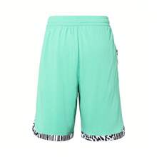 Nike Graphic Print Drawstring Loose Straight Leg Basketball Shorts, Men's, Light Mint Green. - Light Mint Green - View 5