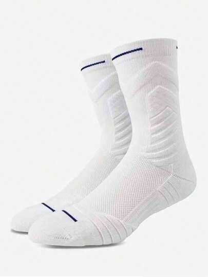 1双男士加厚毛圈篮球袜，踝部保护，时尚青少年款