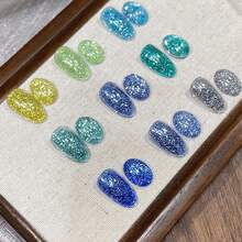 MIANEL 12ml Icy Blue Glitter Gel Nail Polish, 2026 New Arrival Super Shiny Nail Polish In Blue, White, Green, Red Colors, UV Gel Nail Polish Suitable For Spring, Valentine's Day, Professional Salon Use - Multicolor - View 3