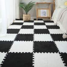 16pcs Solid Color Patchwork Floor Mat, Plush Foam Home Flooring Pad, Suitable For Bedroom, Living Room, Window Sill Decor, Customizable Size - Multicolor - View 15