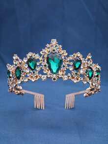 1pc Elegant Bridal Crown Headpiece, Wedding/Birthday Party Tiara Headband With Rhinestones, Accessories - Multicolor - View 5