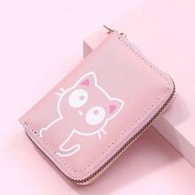 Cute Cartoon Cat Coin Purse/Card Holder - Pink - View 5