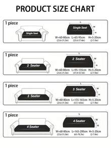 1件装毛绒面料沙发套，防污防滑，四季通用，宠物友好，可机洗，弹力沙发垫套，适用于单人/双人/三人/四人沙发，L型沙发，条纹图案 - 咖色 - 查看 2