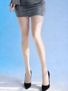 Women's Shiny Star Print Leggings - Glitter Explosion And Sparkling Transparent Design, Suitable For Festivals, Carnival Parties And Nightlife - Apricot - View 10