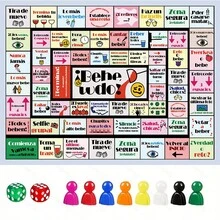西班牙主题游戏垫套装 - 适合 2-8 名玩家的互动派对棋盘游戏，为生日派对、游戏之夜和家庭聚会带来激动人心的团队挑战，趣味十足，适合各种场合。 - 彩色 - 查看 1