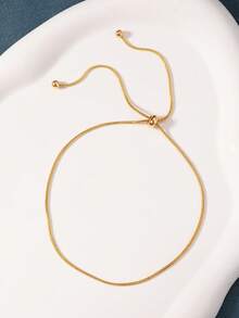1pc Adjustable Chain Anklet For Women, Fashionable Retro Delicate Chain Anklet Jewelry For Beach Party - Style 1 - View 5
