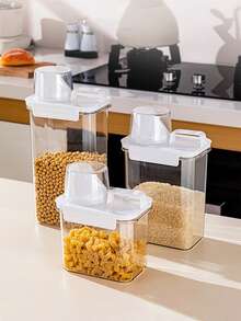 1 pieza Tanque de almacenamiento de cocina, cubo de almacenamiento de arroz para el hogar, caja de almacenamiento sellada a prueba de insectos y humedad, caja de almacenamiento de alimentos a prueba de fugas y portátil, material, adecuada para almacenar alimentos de cocina como granos, nueces, harina, arroz, pasta, etc., suministros de almacenamiento y organización multifuncionales de cocina, accesorios de cocina, recipiente de almacenamiento de cocina - Ver 5